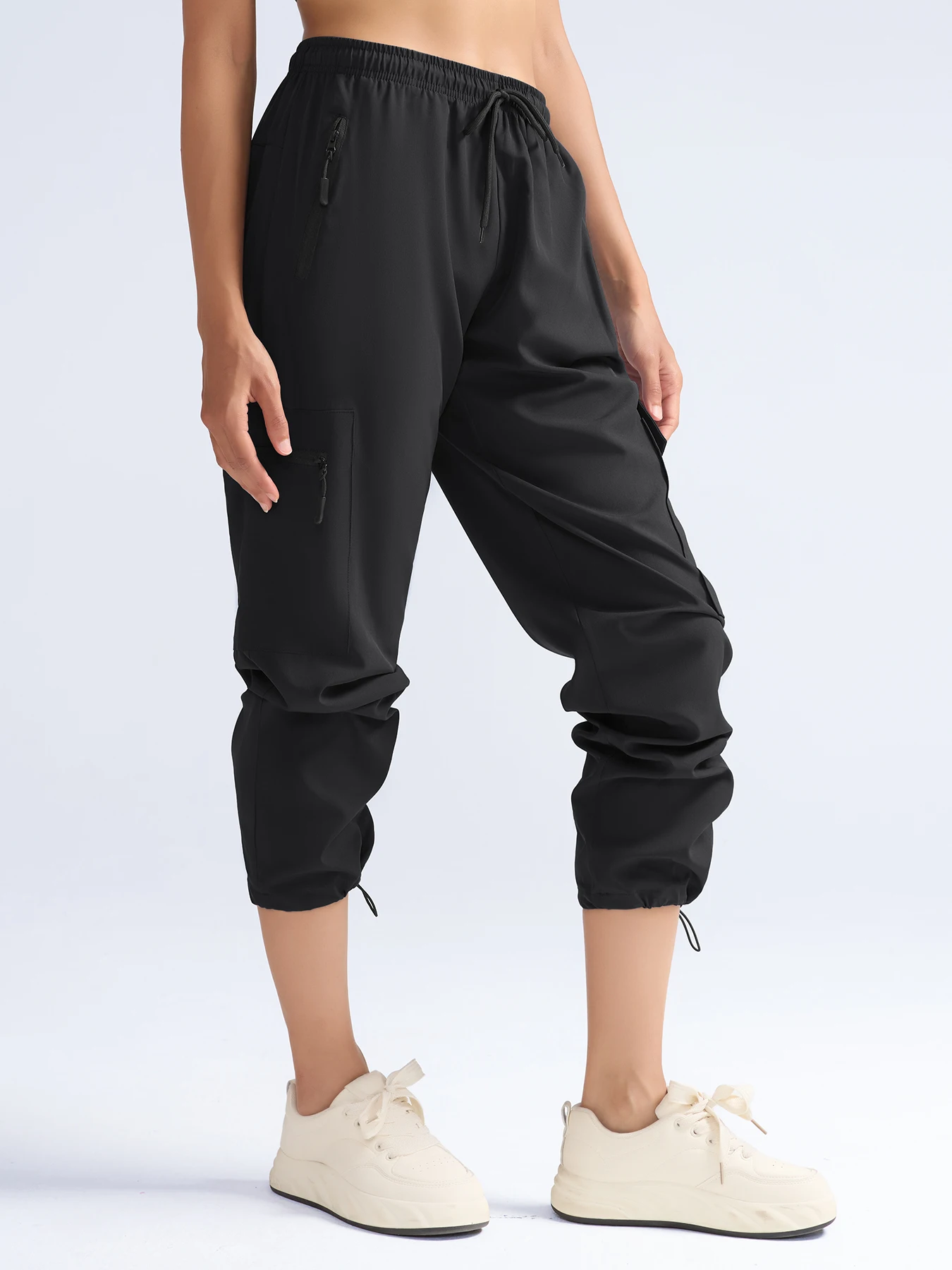 Women Fashion Joggers Pants With Pocket Casual Elastic Female Silm Cargo Pant Elastic High Waist Elegant Streetwear Trousers