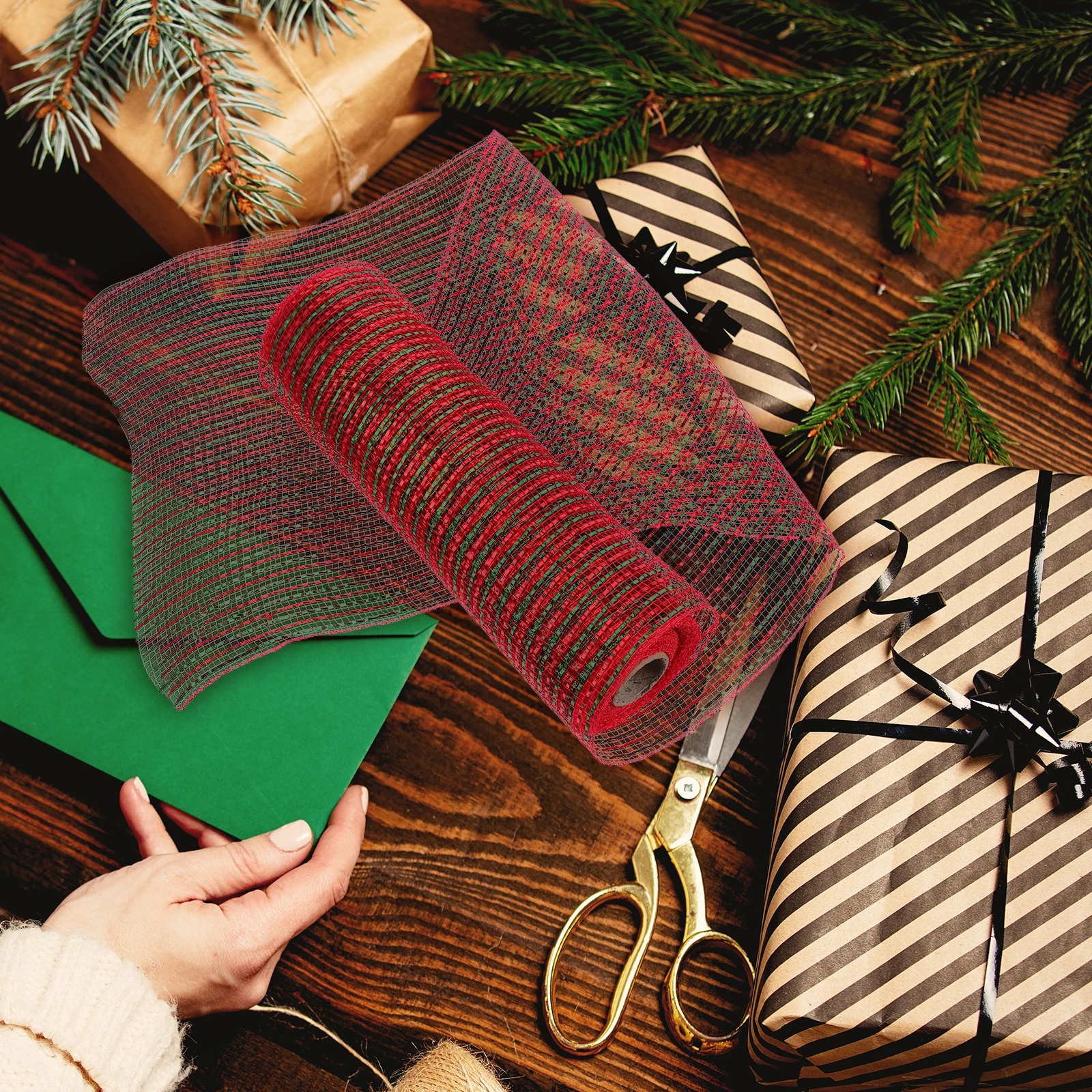 

1 Roll Colored Mesh Ribbon Gift Box Decorative Adornment Xmas Party Wedding Packaging Crafts Ribbon Polyester Foil Decorative