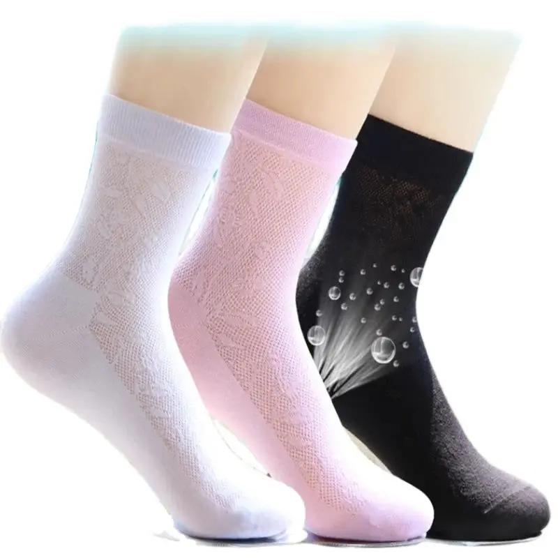 

Socks Knee-high Thin Summer Female 100% Ultra-thin Cotton Socks Women's Mesh Breathable Solid Color Comfortable For Girl under