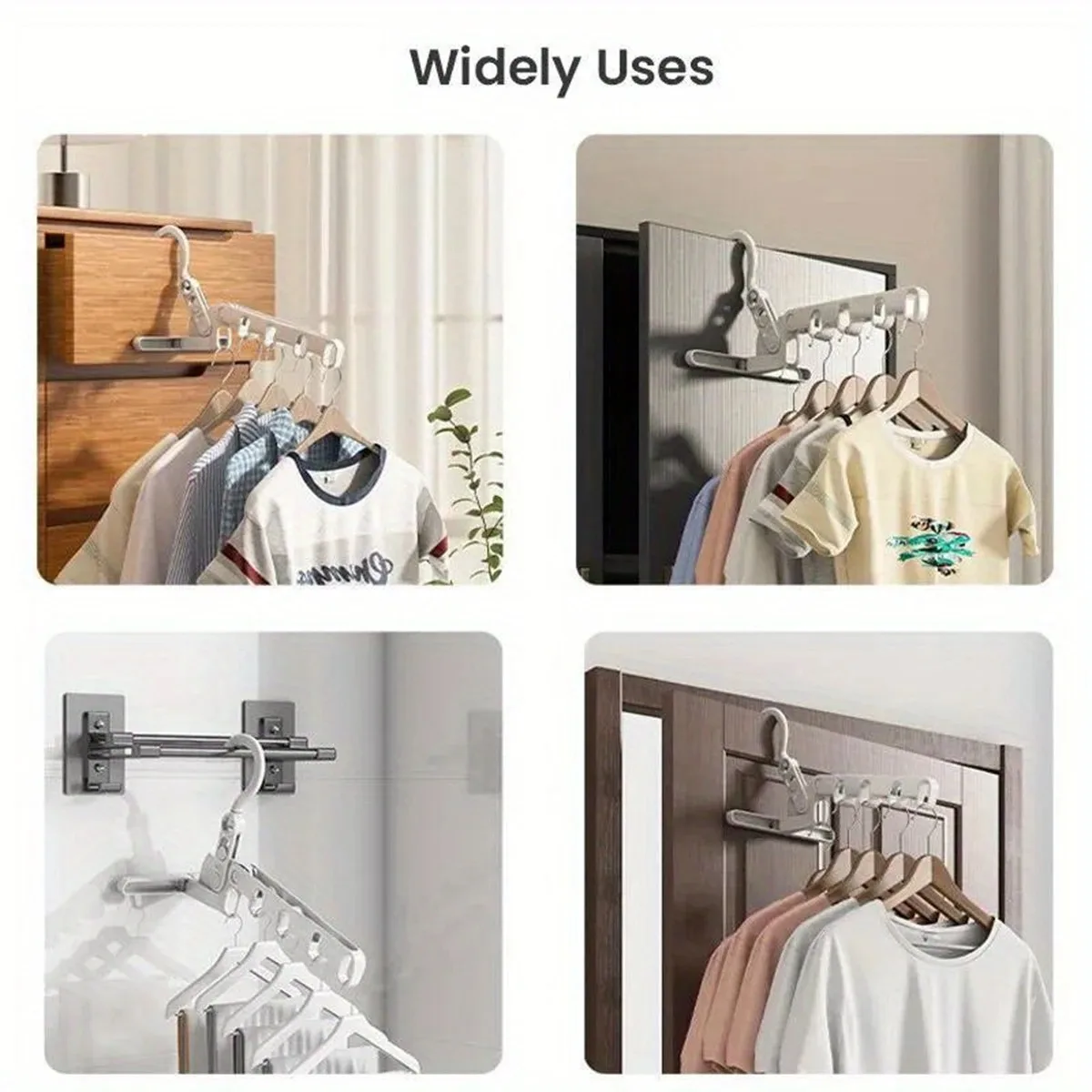 New Foldable 5-hole Clothes Drying Rack Indoor Clothes Rack Portable Travel Hotel Hanging Clothes Hook Clothes Hanger Save Space