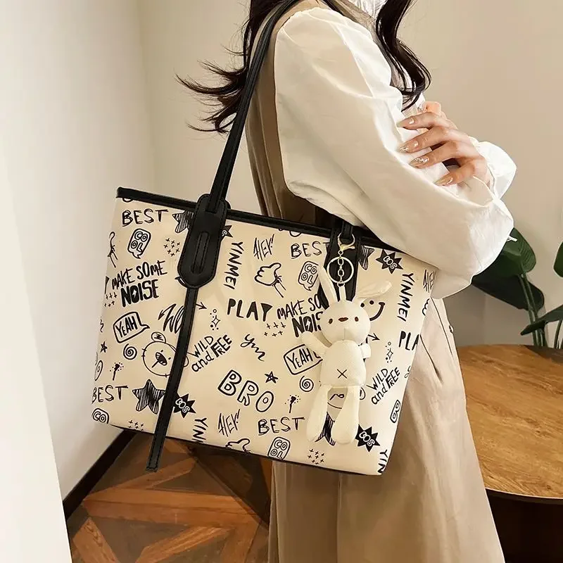 Korean Fashion Tote Bag for Women New Large Capacity Students Classes Commuter Shoulder Bags Casual Travel Women Bags Bolsa