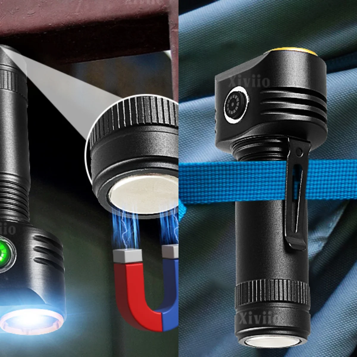6*LED Super Bright Mini Flashlight USB Rechargeable 18650 Multifunctional Lantern Powerful Emergency Outdoors Camping Lamp