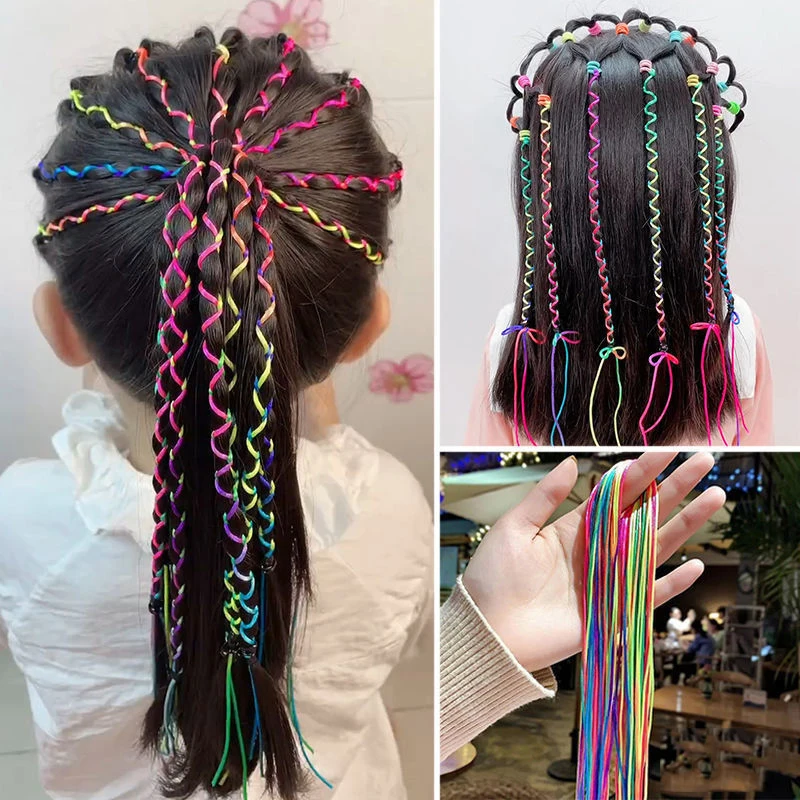 

30Pcs Gradient Colorful Rope Tie Hair Women Dirty Braid Hair Rope Hair Bands Girls Styling Hair Accessories Hair Braiding Tool