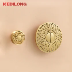 KEDLO Solid brass honeycomb knob furniture hardware, kitchen cabinets, drawers, beautiful copper Pull handles