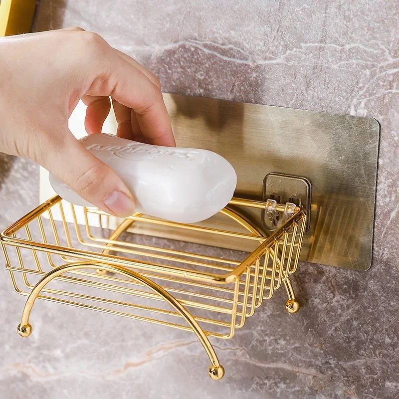 

Soap Dish Holder Brief Stainless Steel Soap Drain Rack Bathroom Stand Soap Dish Box Container Household Storage Shelf Tray