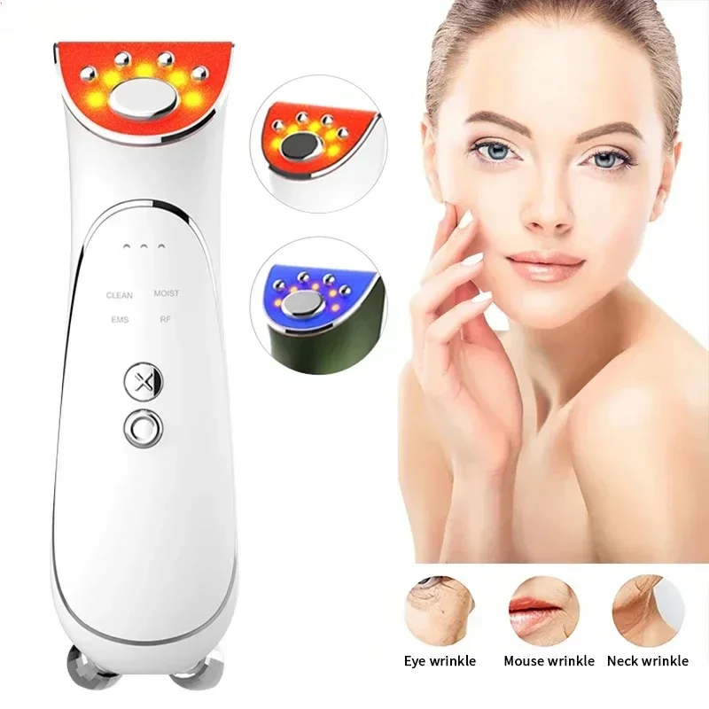 EMS Facial Massager LED Lichttherapie Sonic Ion Trillingen Huidverstrakking Anti Rimpel Gezicht Lifting Huidverjonging Care Tool