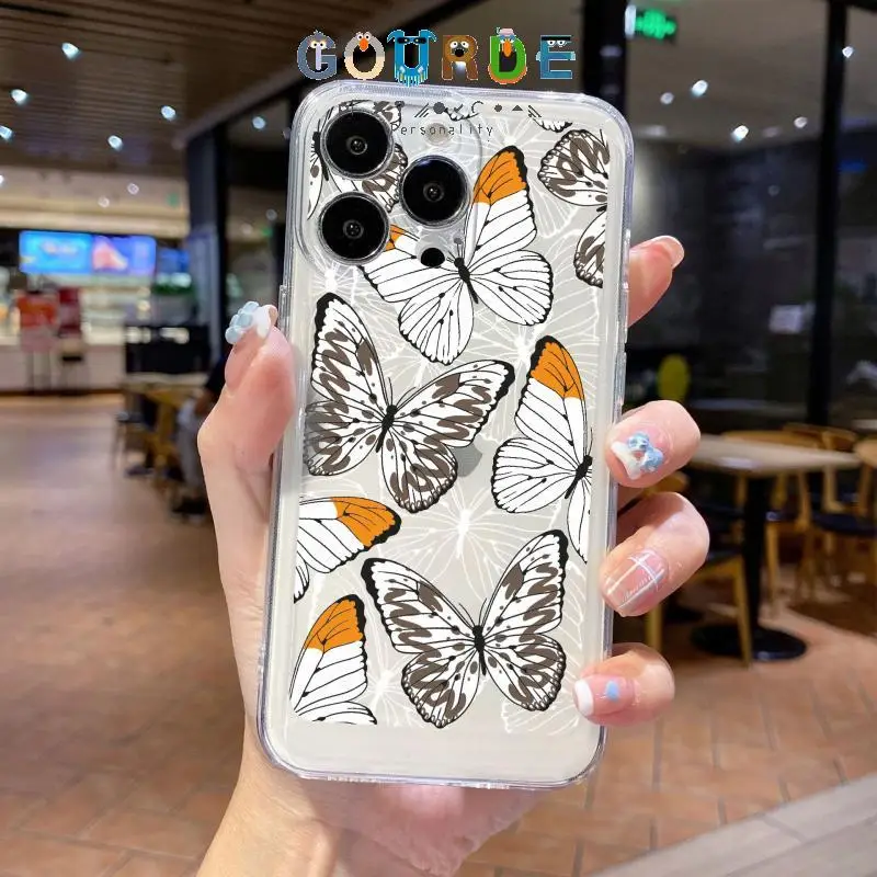 

Gourde Simple Beautiful Butterfly Pattern Phone Case for Iphone 16 15 14 12 13 11 Pro Max Ip 7 8 Plus Iphon X Xs Xr Xs Max