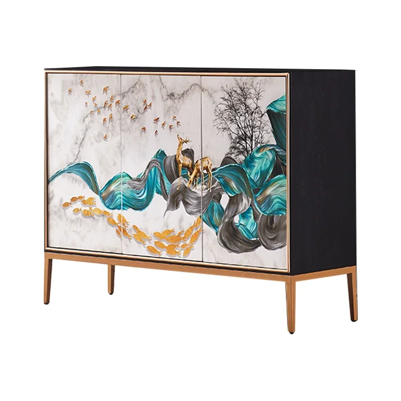 

Light luxury door cabinet entrance partition shoe cabinet thyristor tube