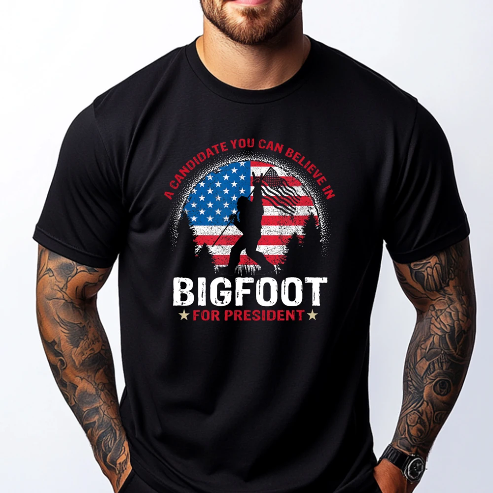 

Bigfoot For President Election 2025 Funny Vote Sasquatch USA Sports T Shirt Men Long Sleeve T-Shirt Classic