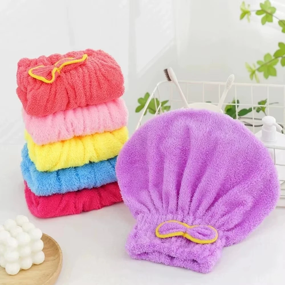 Quick Drying Hair Cap Women Bowtie Bathing Hat Microfiber Towel Superfiber Shower Cap For Spa Bathroom Accessories Shower Cap