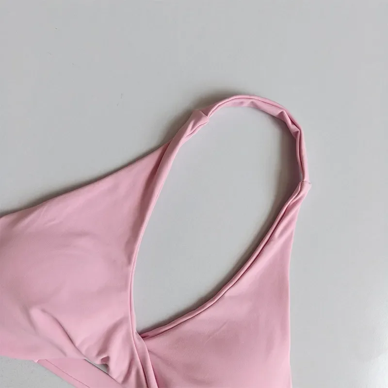 Damen-Sport-BH mit Neckholder, Push-Up, Brustfreilassend, Pilates-Top, Yoga-Bekleidung, Fitness-BH für Gym und Laufen, mit schönem Rückendesign – Detail 31