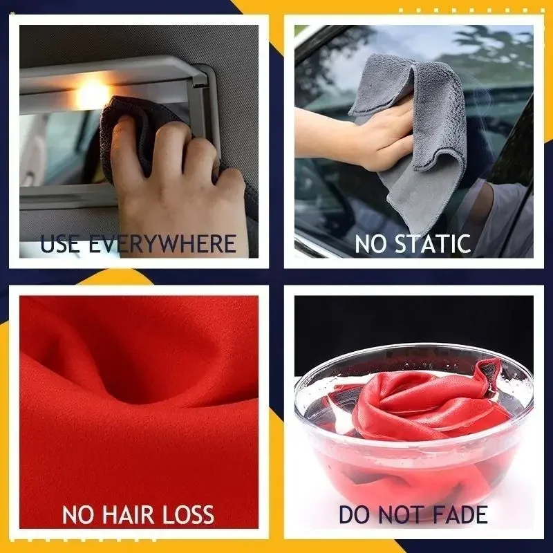 Suede Double-sided Absorbent Car Drying Towel Glass Cleaning Cloth For Windows Cars Kitchen Mirrors Traceless Reusable 30CMx30CM