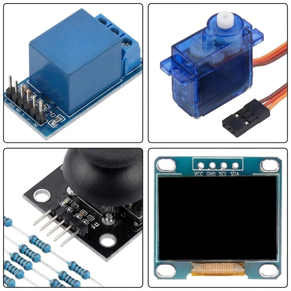 Beginner For mega2560 Kit with 1602 LCD Screen 0.96 Inch Yellow Blue For oled and 4 Digit Digital Tube Display