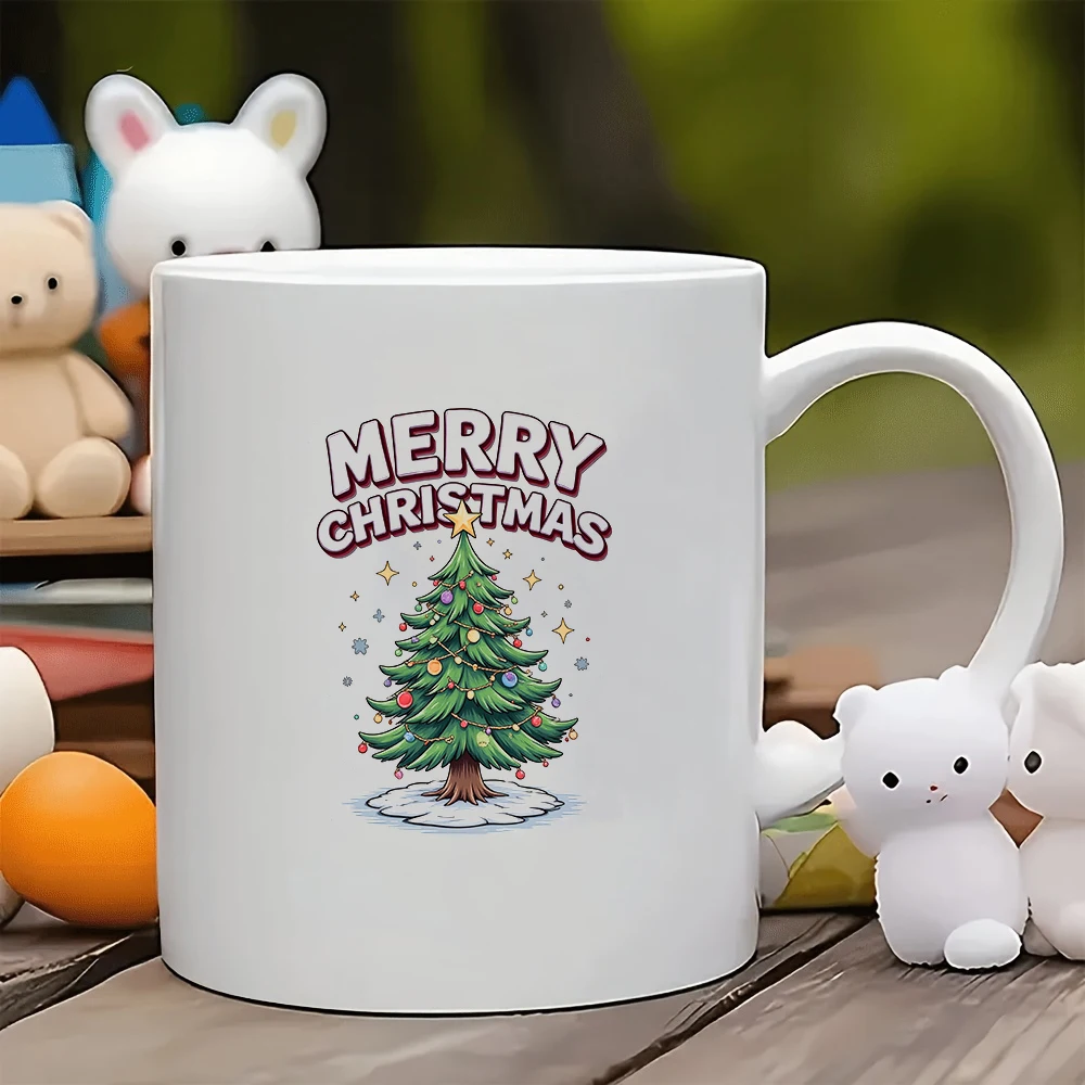 11 Unzen Becher + Cartoon-Weihnachtsbaumbecher + Kinderbecher + Familien-Büro-Kaffeetasse, 4 Farboptionen, unverzichtbares Weihnachtsgeschenk
