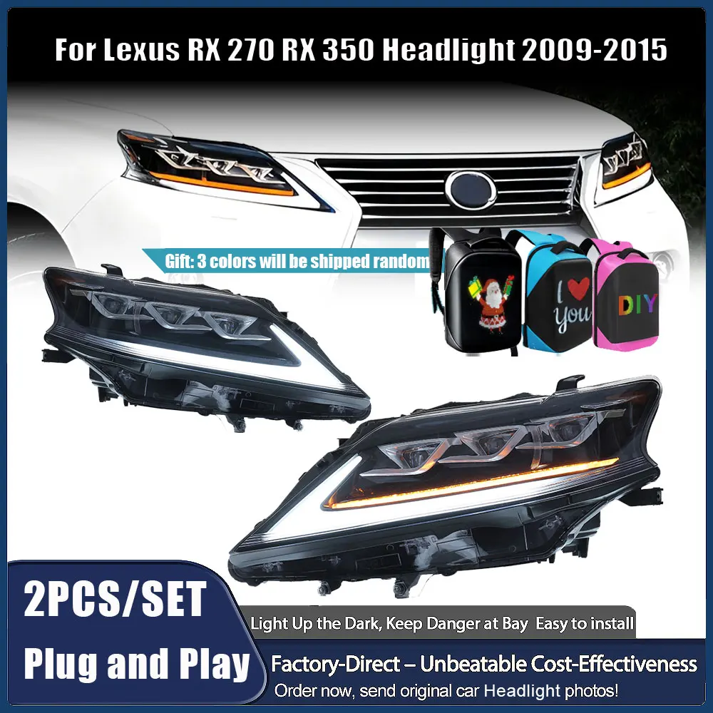 Headlight FOR Lexus RX270 RX350 RX450 RX330 RX440H 2009-2015 Projector Lens Head Lamp LED Bulbs Car Stuff Auto Mobile Accessory