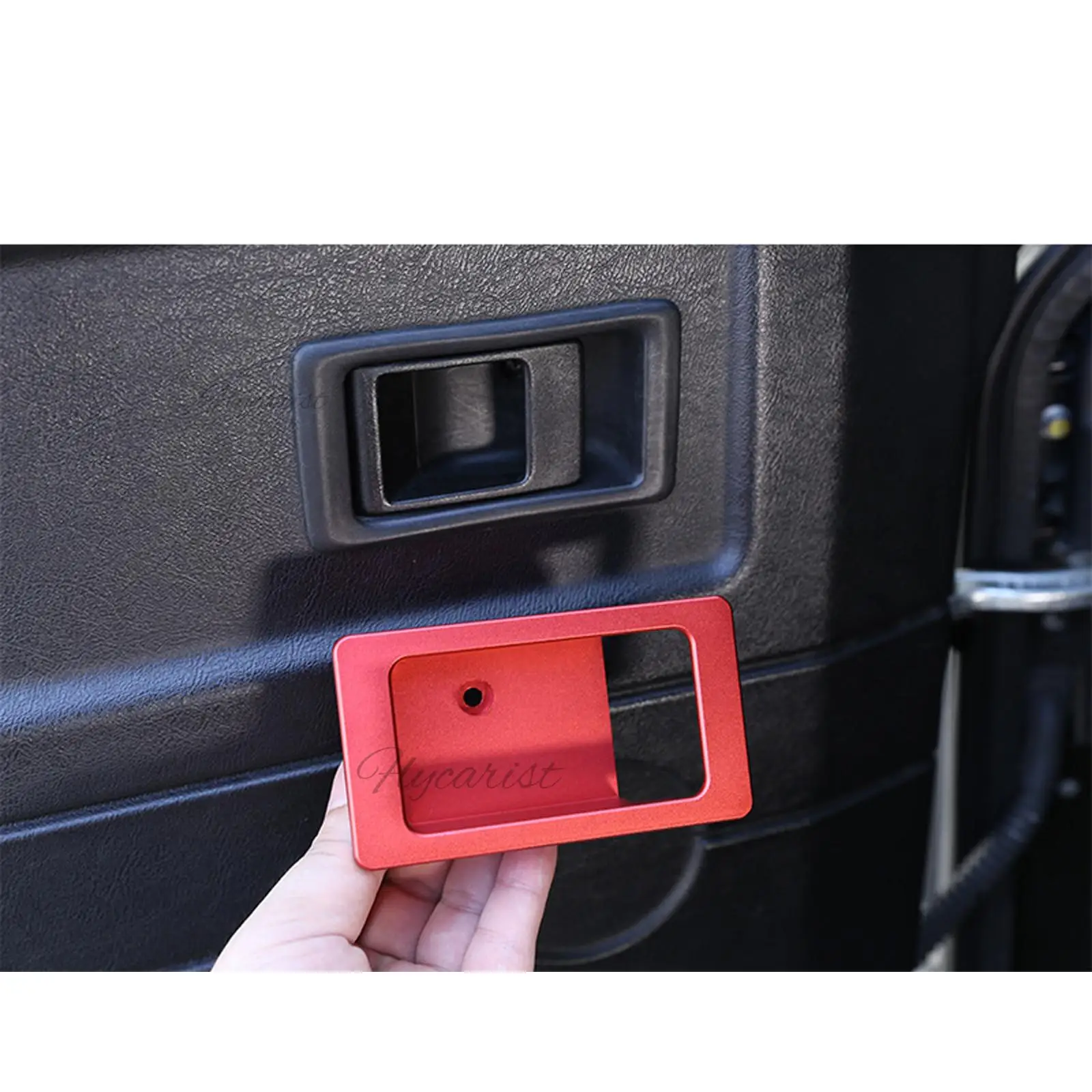 

For Defender 2DR 2004-2018 Front Handel Door Cover Red Aluminum Alloy