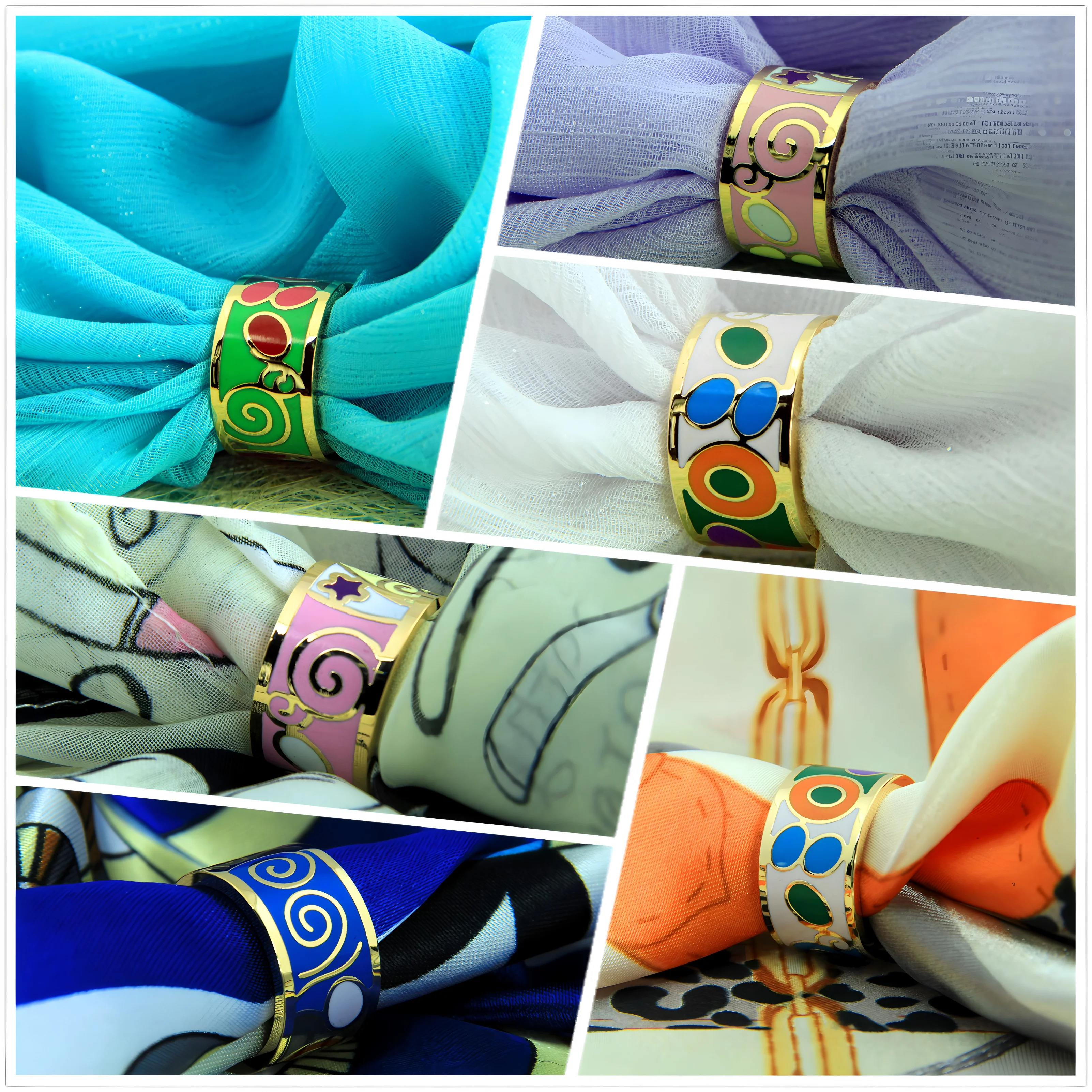 R&X New fashion jewelry enamel jewelry Colored enamel ring America and Europe pop stainless steel ring