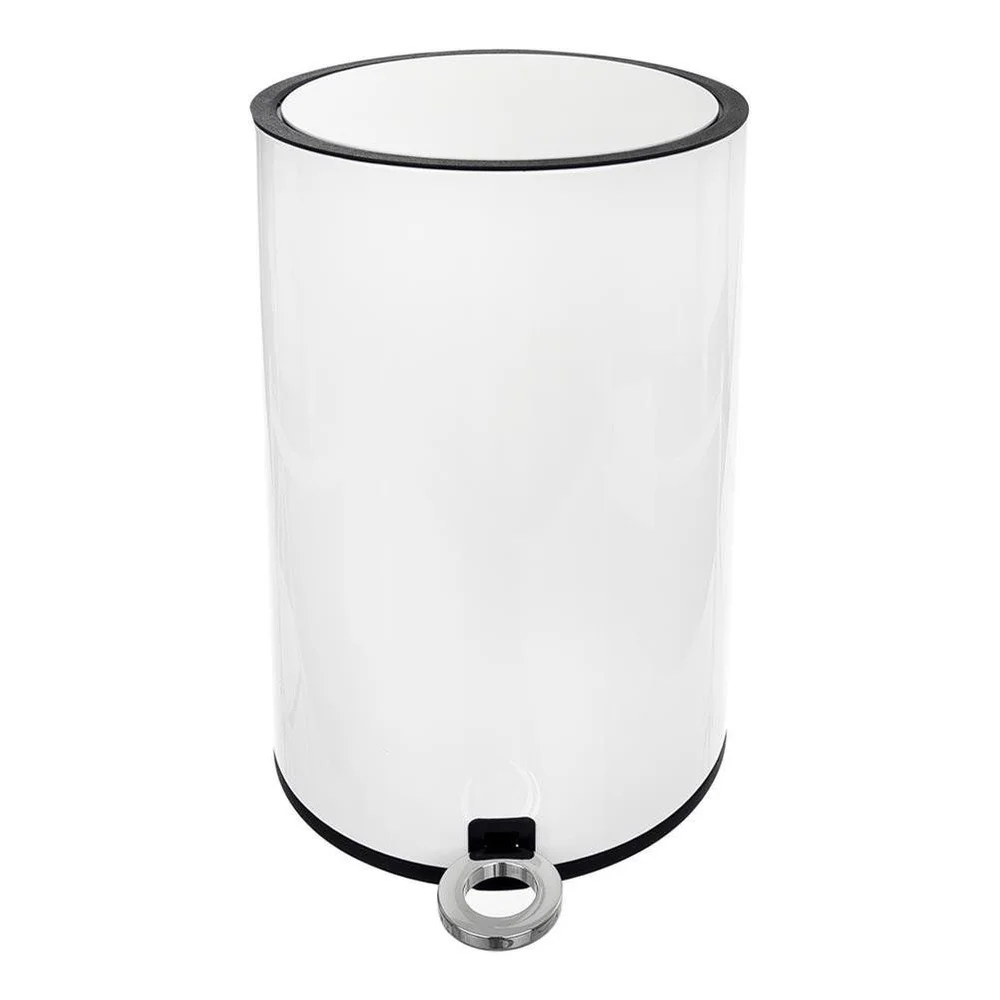 Afvalbak Metaal Wit met Pedaal 6 L