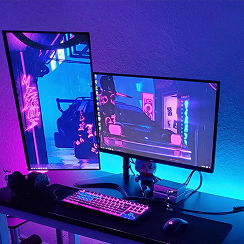 Fita de Luz LED Auto-adesiva, Cor RGB Fluida, Multifuncional, Casa, Computador, Armário, Escada, Decoração Interior, 5V