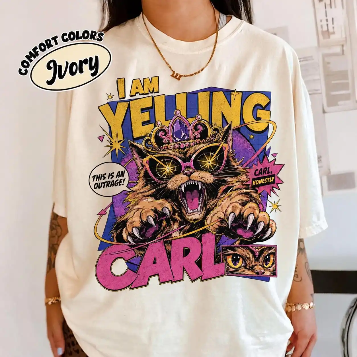 Princess Donut I Am Yelling Carl Shirt, Dungeon Crawler Carl Fan Art Tee, New Achievement DCC LitRPG Gamer Book Lover Gift