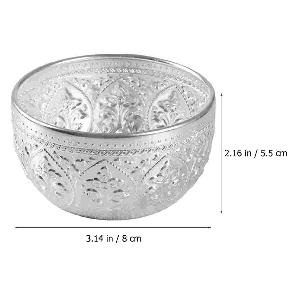 Thai Bowl Small Tin Serving Traditional Design Salad Water Essential Oil for Spa Oils