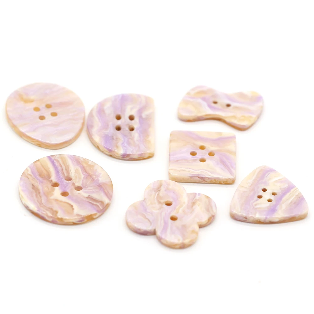 13/18/25/28mm Cute Purple Resin Buttons For Clothes Fashion Women Shirt Coat Dress Irregular Shape Handmade Sewing Accessories