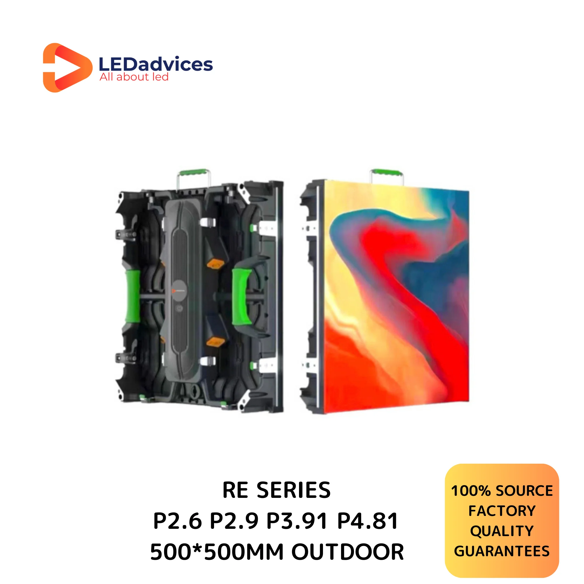 

LEDadvices RE Series P2.6 P2.9 p3.91 открытый полноцветный фотошкаф 500*500 мм 3840 Гц сцена для проката событий большой экран стена