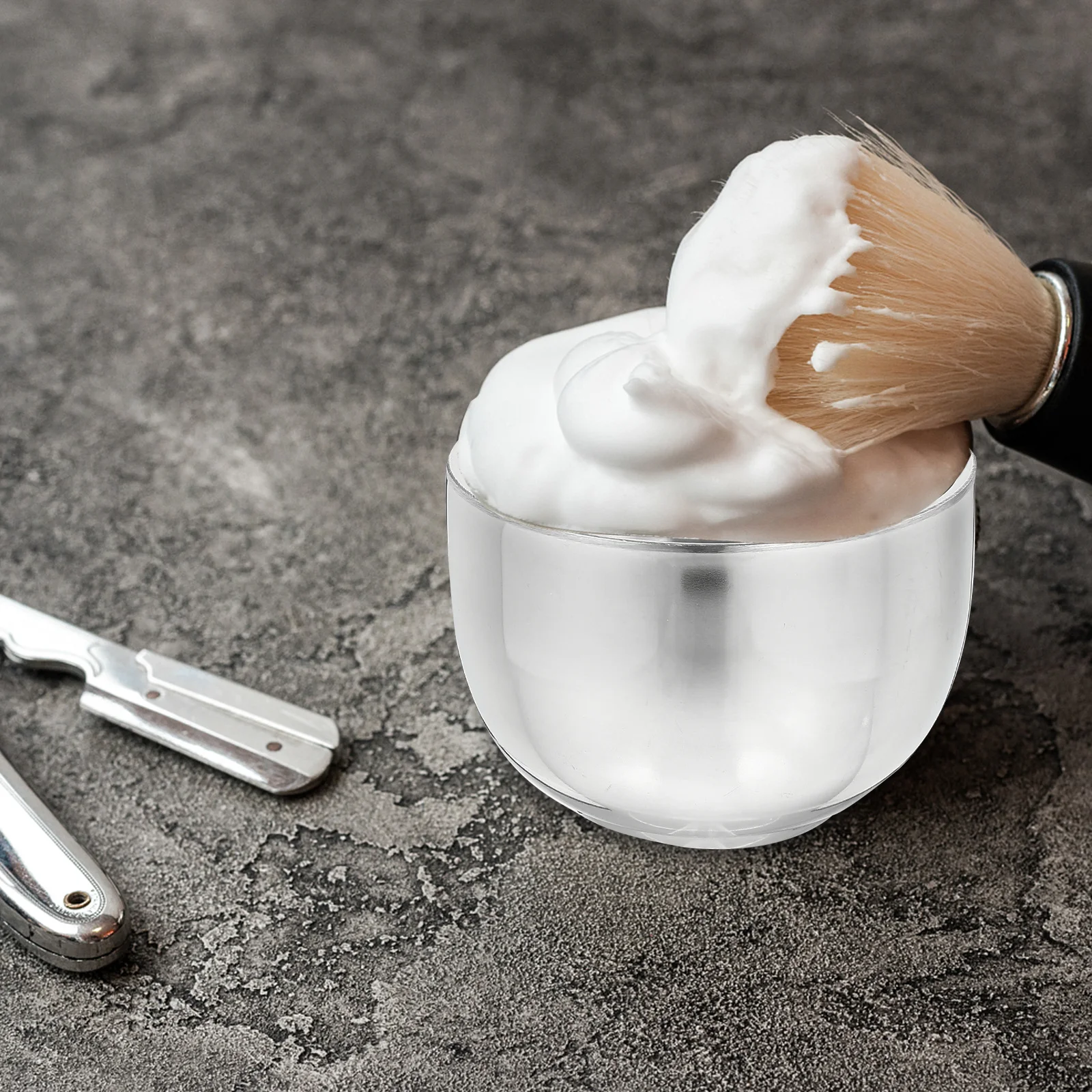 

2pcs Stainless Steel Shaving Bowl For Men Durable Rustproof Bubbling Vessel Compact Travel-Friendly Barber Tool Soap Foaming