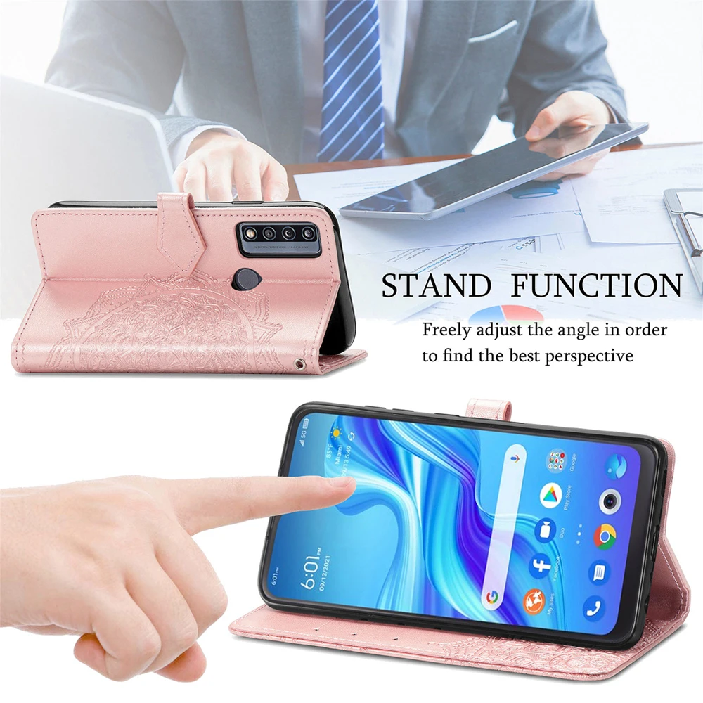 حالات الهاتف ل فوجيتسو FCNT السهام WE2 زائد راكوراكو F-53E F-51E F-52E A401FC لايت MR01 حافظة تنقش فتحة للبطاقات أغطية جلد