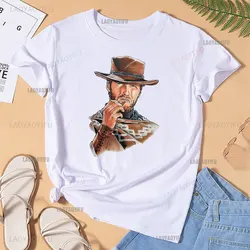Novelty Clint Eastwood Men Cotton Tshirts The Good The Bad The Ugly Vintage T Shirt Women Summer Crewneck Loose Fashion Tshirt