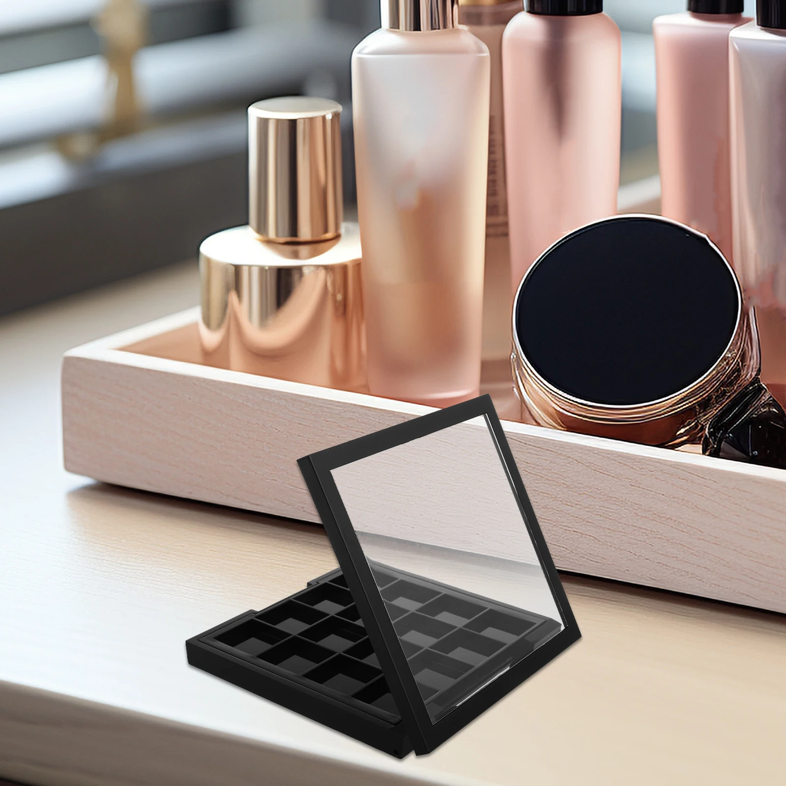 

Empty Eyeshadow Palette Multifunction Makeup Organizer Travel Lipstick Storage Box Diy Tray Portable Durable