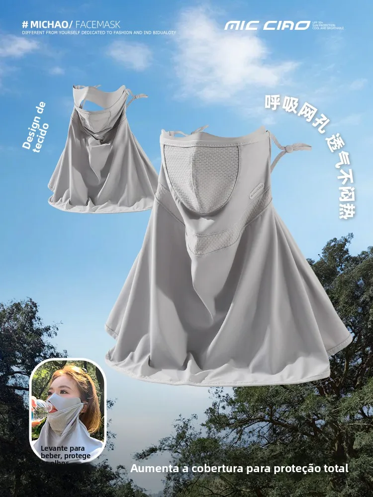 女性用フルフェイス日焼け止めマスク夏用サイクリングネックプロテクションuv保護一体型マスク水飲みスカーフカバー薄型