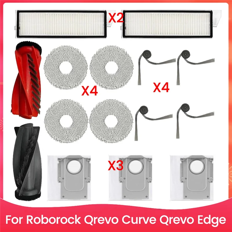 

Комплект аксессуаров TKOH для робота-пылесоса Roborock Qrevo Curve Qrevo Edge, основная боковая щетка, фильтры, подушечки для швабры, мешки для пыли