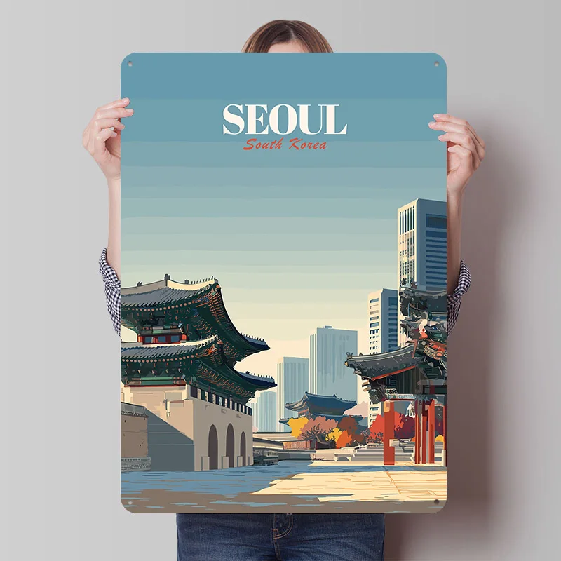 Seoul Deco Metal Plate Wand Deko Bedroom Decoration Gaming Office Decor Bar Accessories Vintage Decorations Home and Garden Room