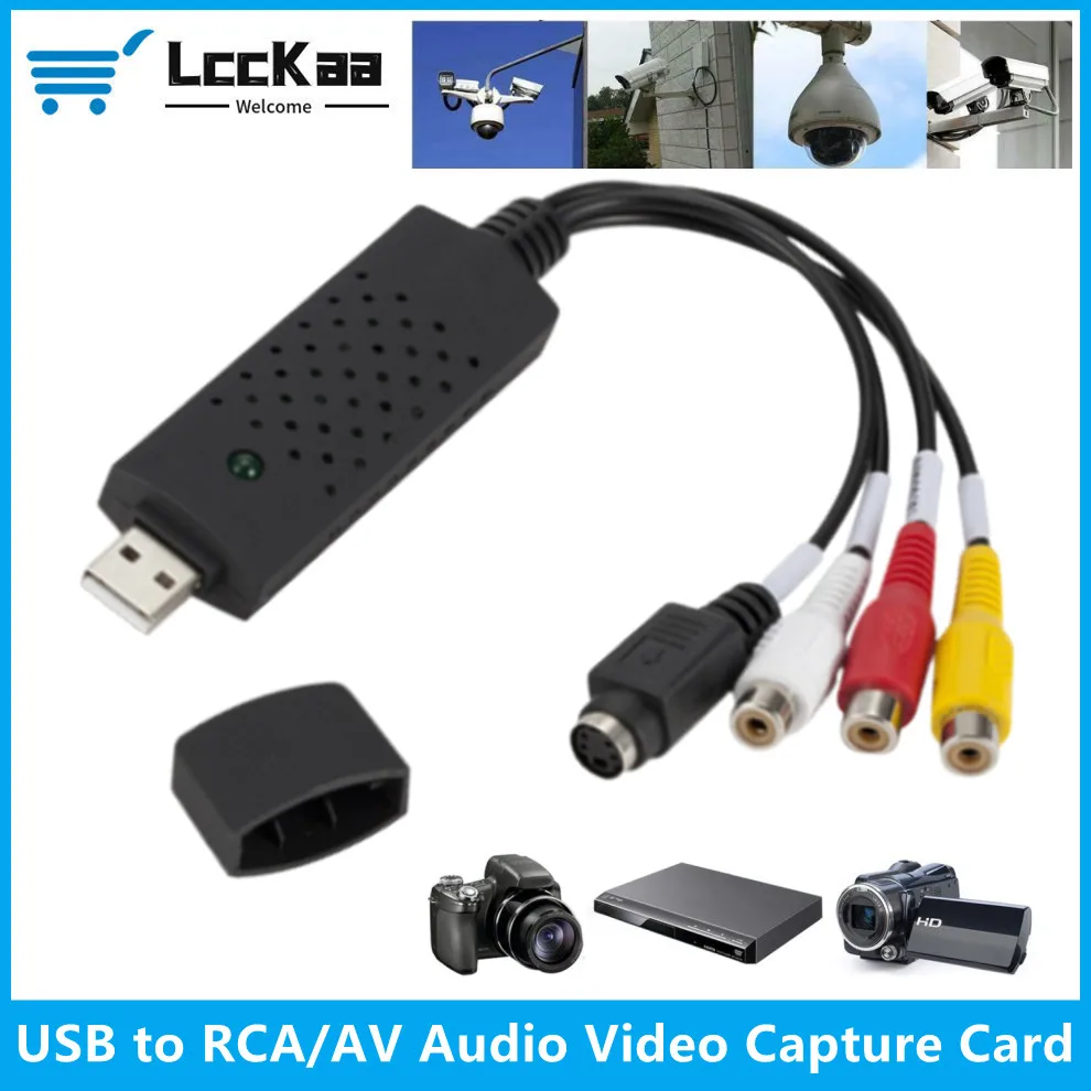 Lckaa adaptateur de carte de Capture Audio vidéo USB avec câble USB 2.0 vers RCA convertisseur de Capture vidéo pour TV DVD dispositif de Capture VHS