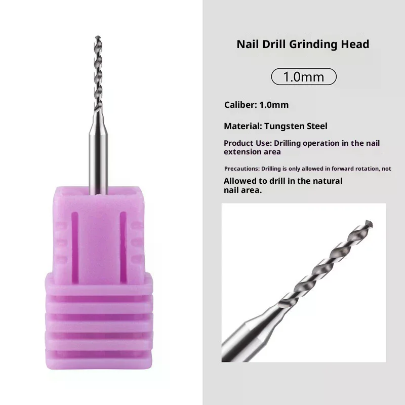 Cabezal de molienda de perforación para decoración de uñas, brocas de acero de tungsteno para uñas, abalorios para uñas de estilo Punk, herramienta de manicura, accesorios para máquinas