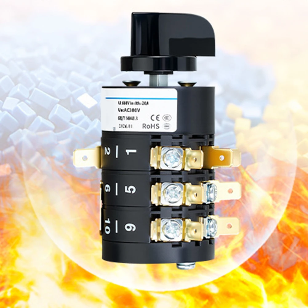 Imagen 4: Interruptor Combinado de 3 Polos y 8 Posiciones HZ5B 20/3.BBB con Contactos de Aleación de Plata para Control de Velocidad y Reversa de Motor