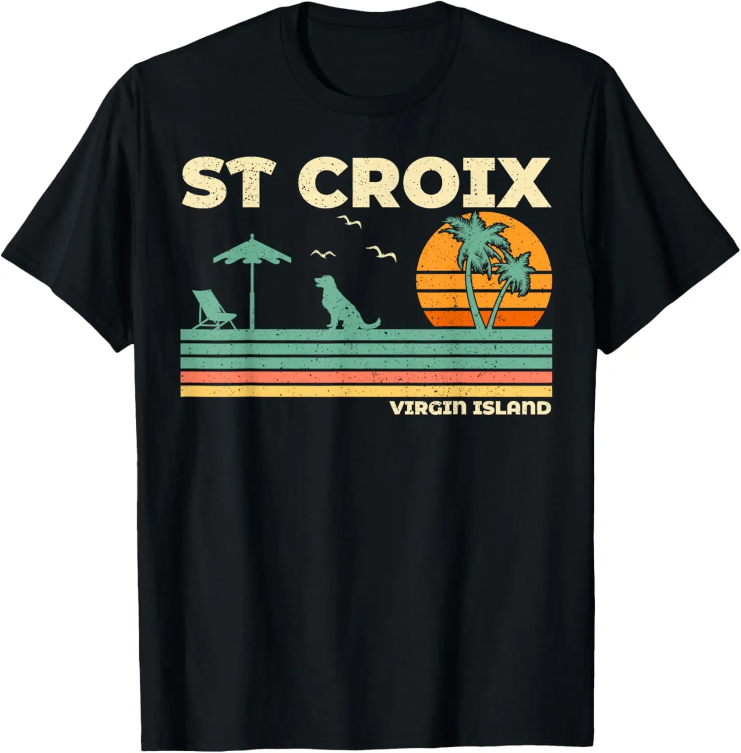 Vintage Retro Family Vacation Virgin Island St Croix Beach T-Shirt