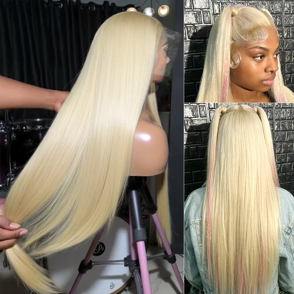 220% Density 613 Blonde Lace Front Wigs Straight Human Hair 13x6 13x4 Hd Lace Frontal Wig Pre Plucked Brazilian For Women image 5