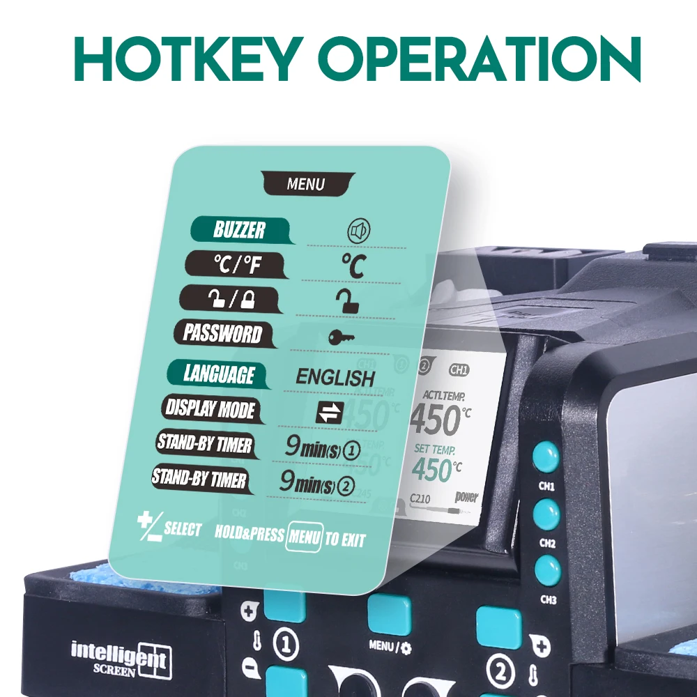 YIHUA 982D-II C210 C245 Precision Soldering Iron Station for SMT SMD Micro Component Rework Station with Auto Calibration