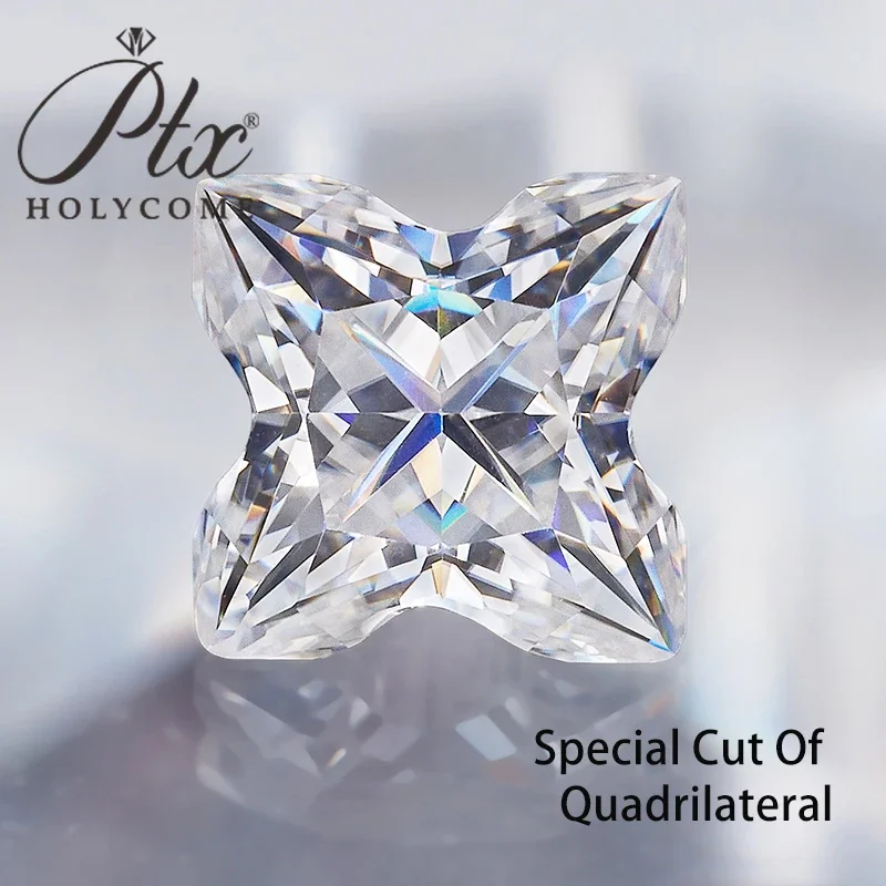 

PTX Moissanite Four Leaf Clover Cut D VVS1 Color Synthetic Loose Stone Jewelry Diamond Making Gemstones GRA Custom Size