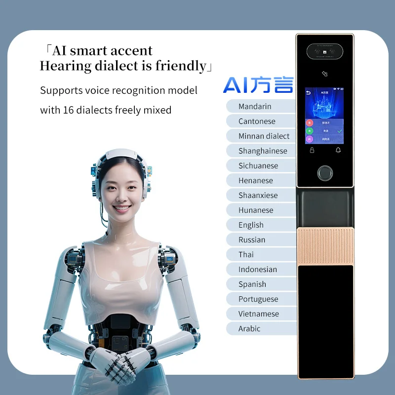 Cardoria-cámara de pantalla Dual AI totalmente automática, puerta de entrada eléctrica doble con venas de palma, cerradura Facial inteligente con huella dactilar