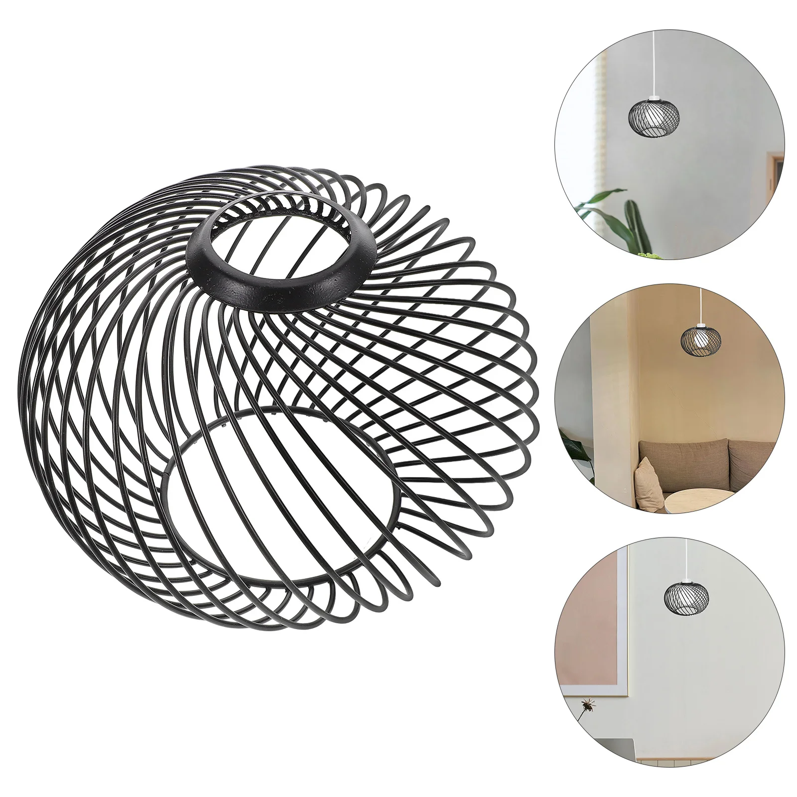 

Metal Cage Lamp Shade Small Geometric Pendant Lampshade Decorative Replacement Hanging Light Bulb Cage Porch Light Lampshade