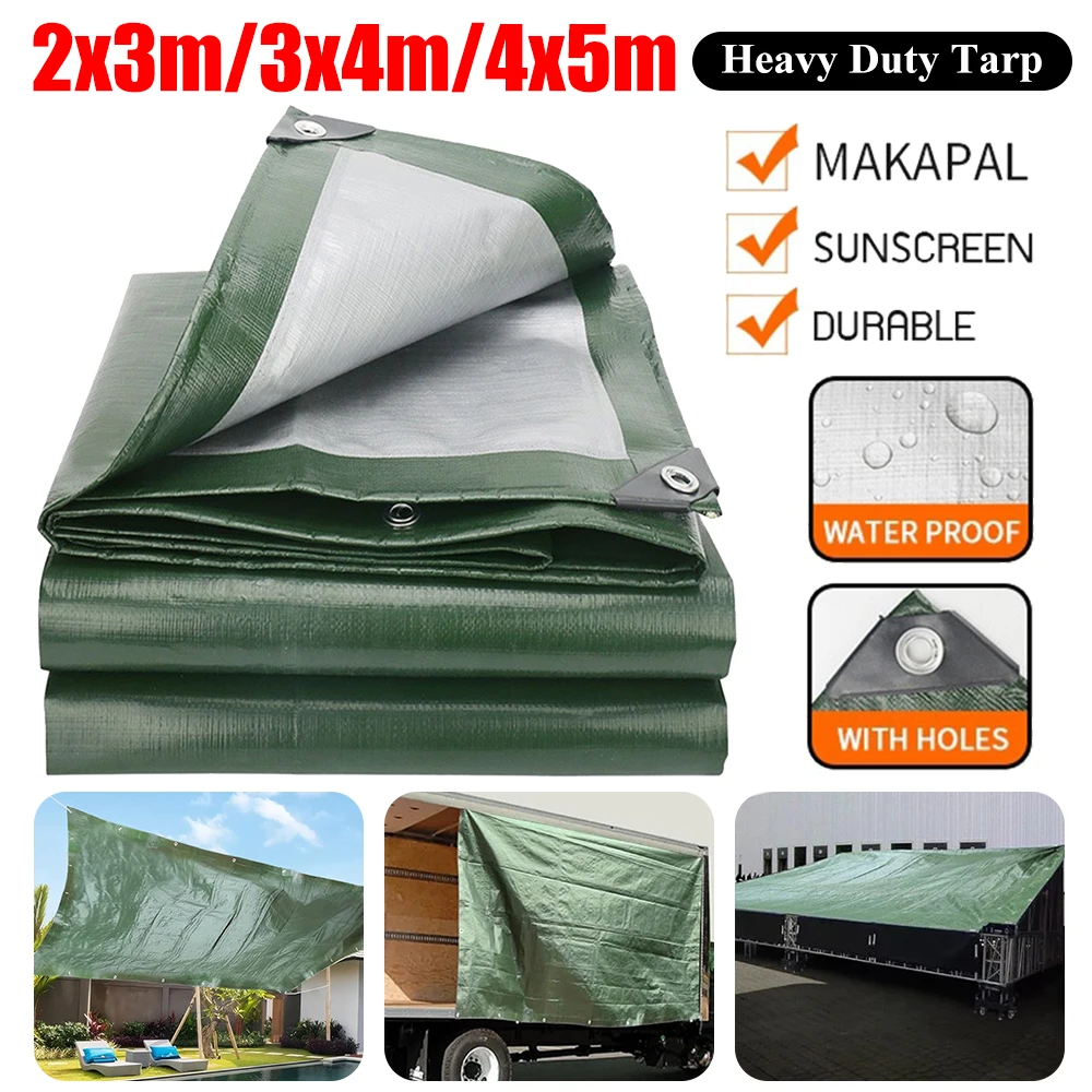 Tarp Waterproof Multi Purpose Tarp Cover Sunscreen Multipurpose Protective Cover 6x10/10x13/13x16 Feet Thick Poly Tarp Cover