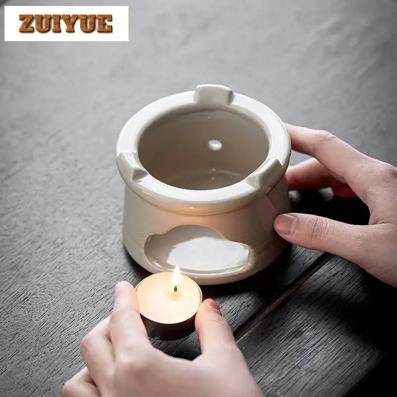 Retro Plant Ash Ceramic Warmer Tea Stove Candle Heating Furnace Boiling Warm Drink Wine Boiler Maker Tool Kung Fu Teaware