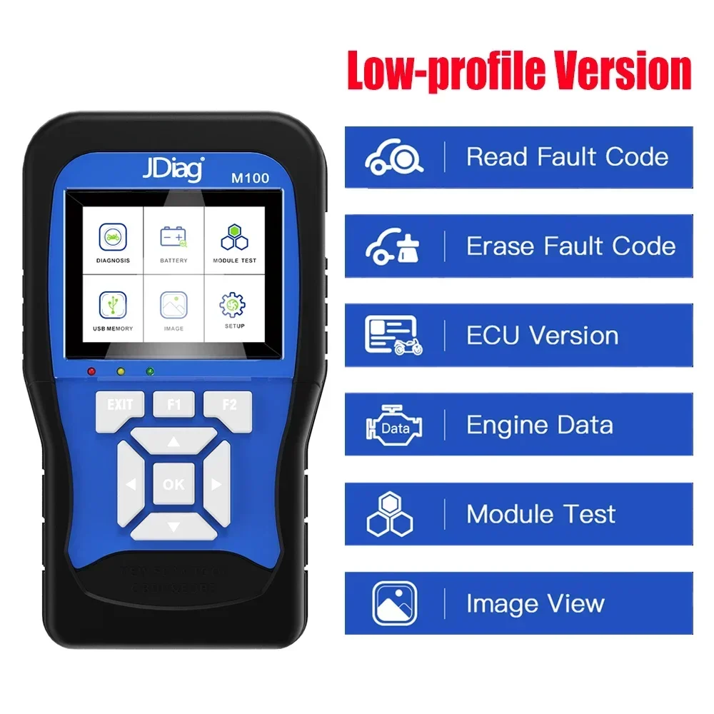 A+ JDiag M100 M100 PRO Motorcycle OBD2 Scanner Diagnostic Tool Motorbike Moto Scan Code Reader For KTM/Honda/Yamaha/Kawasaki/BMW