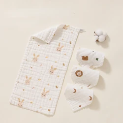 Soft Cotton Baby Saliva Towel Newborn Muslin Squares 6 Layer Guaze Kids Face Wash Towel Burp Cloths for New Born Baby Care Item