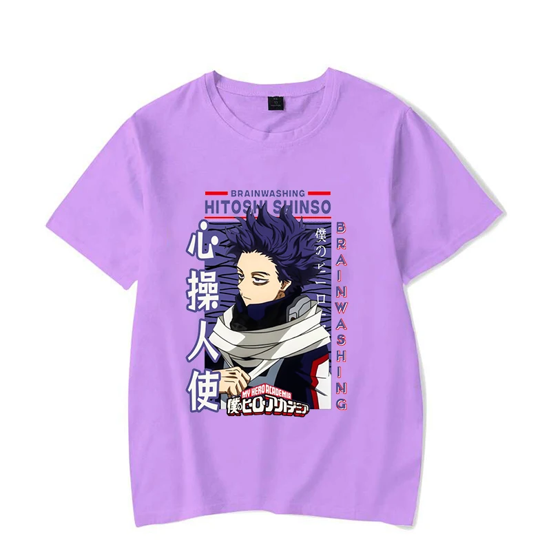 New T Shirt Anime Shinso Hitoshi Print T-shirt Unisex Summer Casual O-neck Lady Female Clothing Short Sleeve Tees