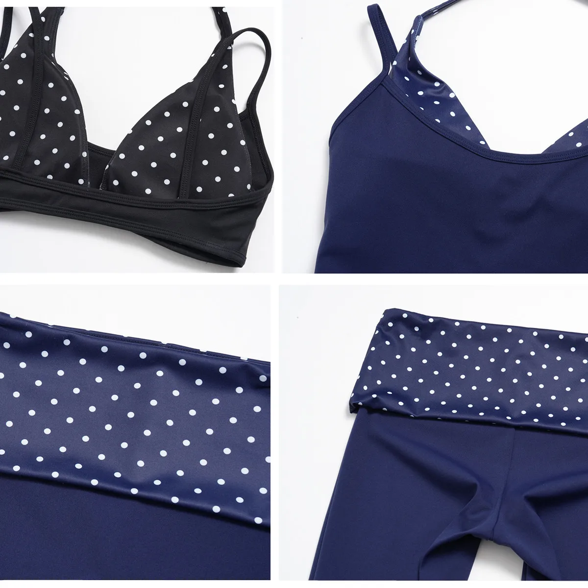 Polka Dot Women Strap Halter Yoga Bra Tank Top High Support Sports Bra Gym Pilates Running Workout Fitness Athletic Vest XP203 gallery 5