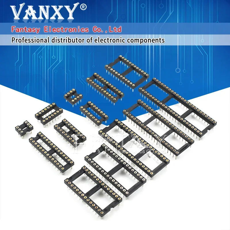 10 SZTUK Okrągłe złącze IC z otworem DIP 6 8 14 16 18 20 24 28 32 40 pin Gniazda DIP6 DIP8 DIP14 DIP16 DIP18 DIP20 DIP28 pin
